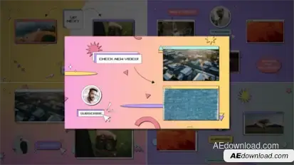 Y2K Youtube Endscreens broadcast-packages template preview