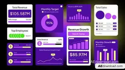 Yearly Recap Elements template preview