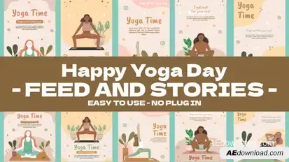 Yoga Day Feed and Stories Instagram Openers template preview