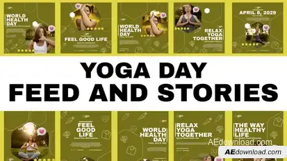Yoga Day Feed and Stories Instagram Openers template preview