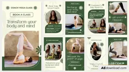 Yoga Wellness Coach Instagram Story Openers template preview