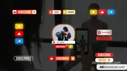 Youtube Buttons Titles template preview