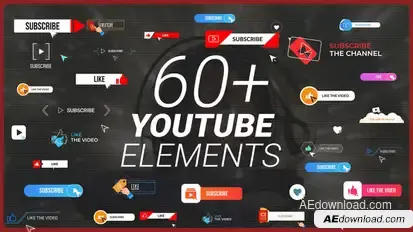 YouTube Buttons Subscribe Pack Titles template preview