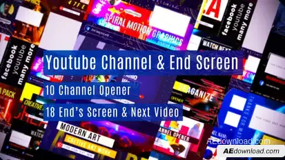 Youtube Channel & End Screen broadcast-packages template preview