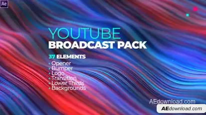 YouTube Channel Broadcast Pack 37 Elements broadcast-packages template preview