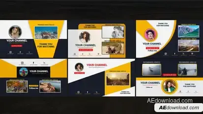 Youtube End Screen Notification Pack broadcast-packages template preview