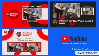 YouTube End Screen Pack - Outro & Subscribe Scenes – After Effects broadcast-packages template preview