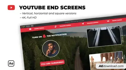 Youtube End Screens broadcast-packages template preview