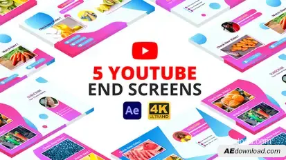 YouTube End Screens | After Effects broadcast-packages template preview