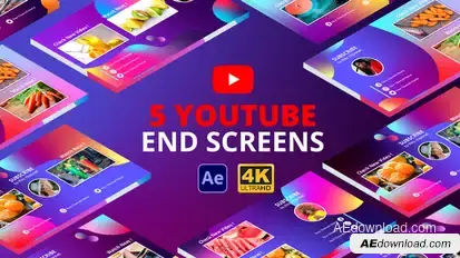 YouTube End Screens Vol.2 | After Effects broadcast-packages template preview