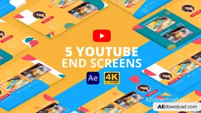 YouTube End Screens Vol.3 | After Effects broadcast-packages template preview