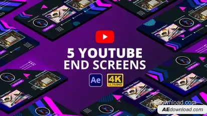 YouTube End Screens Vol.4 | After Effects broadcast-packages template preview