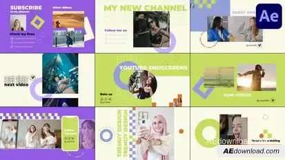 Youtube Endscreens for After Effects Openers template preview
