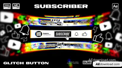 Youtube Glitch Subscribe Elements template preview