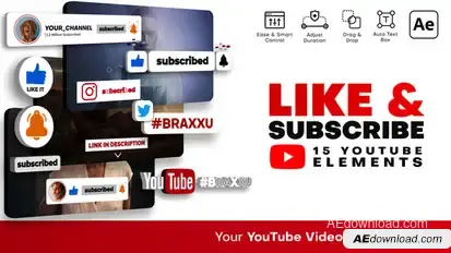 YouTube Like & Subscribe Elements template preview