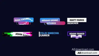 Youtube Lower Thirds Elements template preview