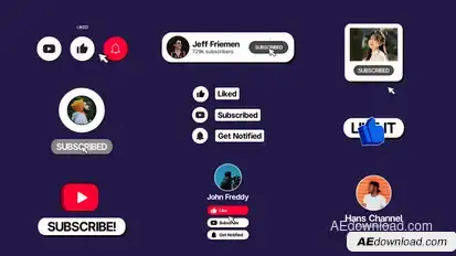YouTube Pack Elements template preview