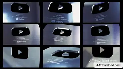 Youtube Silver Button Elements template preview