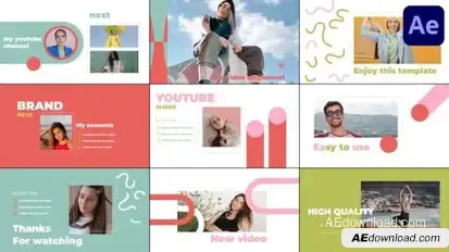 Youtube Slides for After Effects Openers template preview
