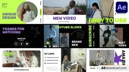 Youtube Slides for After Effects Openers template preview