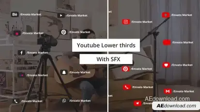 Youtube social media Lower thirds broadcast-packages template preview