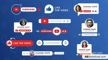 Youtube/Social Media Subscribe Button Package Titles template preview