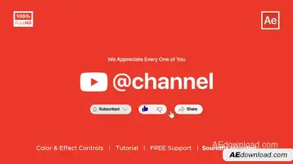 YouTube Subscribe Elements template preview