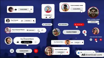 Youtube Subscribe Elements template preview