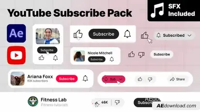 YouTube Subscribe Elements template preview