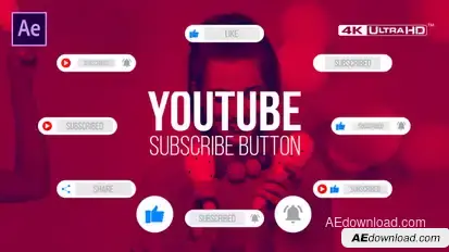 Youtube Subscribe Button Clean 4K broadcast-packages template preview
