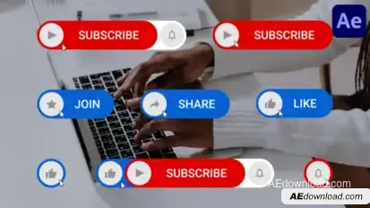 Youtube Subscribe Button Mode for After Effects Titles template preview