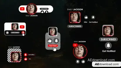 YouTube Subscribe Button Pack - Like & Notification Animation Elements template preview