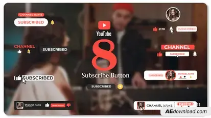 Youtube Subscribe Buttons Pack Titles template preview