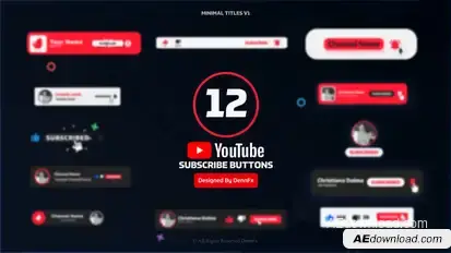 Youtube Subscribe Buttons Pack Elements template preview