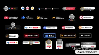 YouTube Subscriber Pack Elements template preview