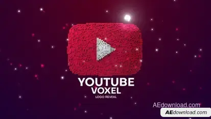 Youtube Voxel Pixel Logo Reveal Logo Stings template preview