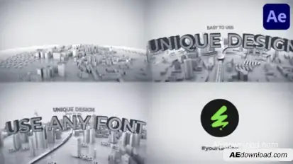 Zoom Out City Logo for After Effects Logo Stings template preview
