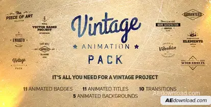 Vintage Animation Pack Video Displays template preview
