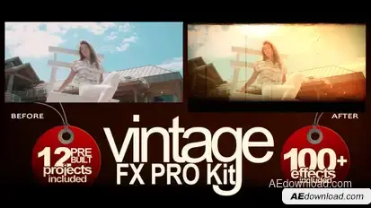 Vintage FX PRO Kit Video Displays template preview