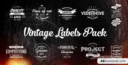 Vintage Labels Video Displays template preview