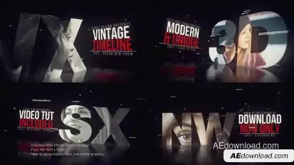 Vintage Timeline Title Video Displays template preview