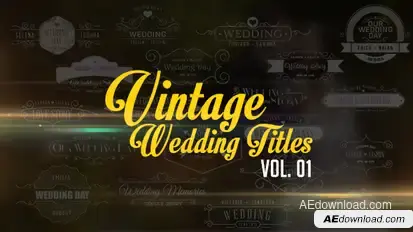 Vintage Wedding Titles vol. 01 Video Displays template preview