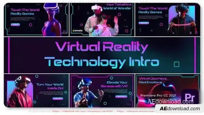 Virtual Reality Technology Intro Premiere Pro template preview