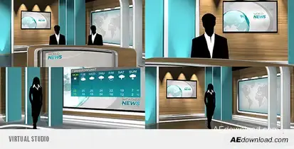 Virtual Studio Video Displays template preview