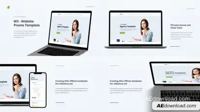 W3 - Website Promo Video Displays template preview