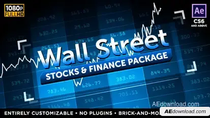 Wall Street - Stock Market and Finance Package Video Displays template preview