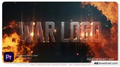 War Title Logo Premiere Pro template preview