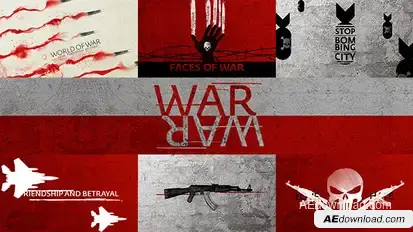 War Titles - Grunge Opener Video Displays template preview