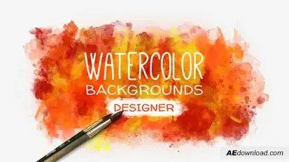 Watercolor Background Designer Video Displays template preview