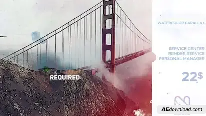Watercolor Parallax Opener Video Displays template preview